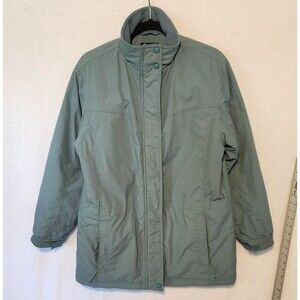 Vtg LL Bean Women's Med Winter Warmer Fleece Lined Insulated Parka Sage Green
